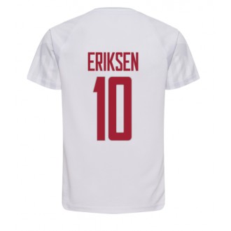 Danmark Christian Eriksen #10 Bortatröja VM 2022 Korta ärmar